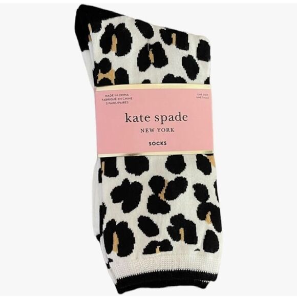 Kate Spade New York Socks Animal Print Crew Socks, One Size NWT - Picture 2 of 8